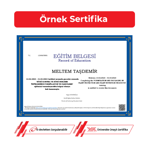 Bitki Koruma ve Bitki Besleme Ürünlerinde Formülasyon ve Paketleme Sertifikası