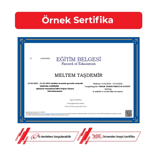 Kentsel Dönüşüm Uzmanlığı Sertifikası