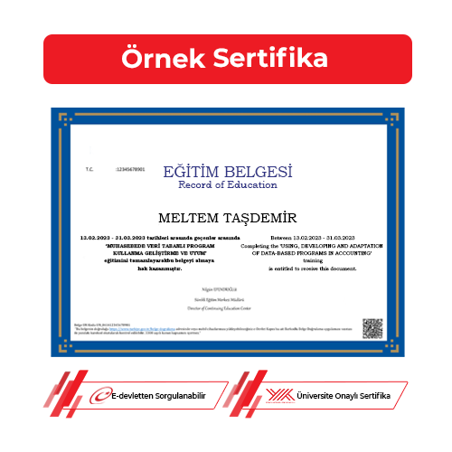 Muhasebede Program Kullanma Geliştirme ve Uyum Sertifikası