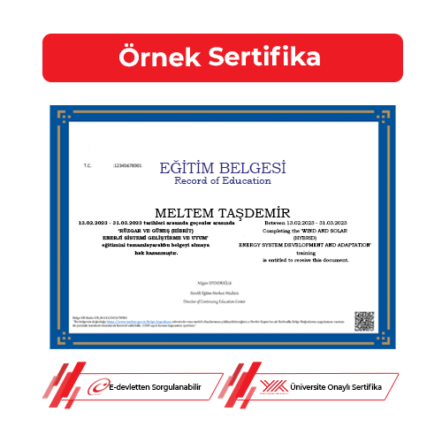 Rüzgâr ve Güneş Enerji Sistemi Geliştirme ve Uyum Sertifikası