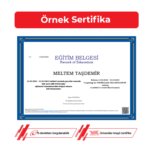 Sır Altı Çini Uygulama Sertifikası